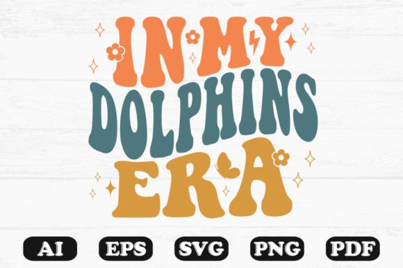 In My Dolphins Era Retro Wavy SVG: Graphics for Crafts & Content