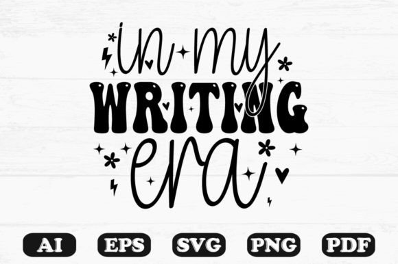 In My Writing Era Retro Wavy SVG Graphics for Crafts