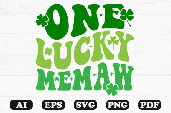 One Lucky Memaw Retro Wavy SVG for Crafts & Graphics
