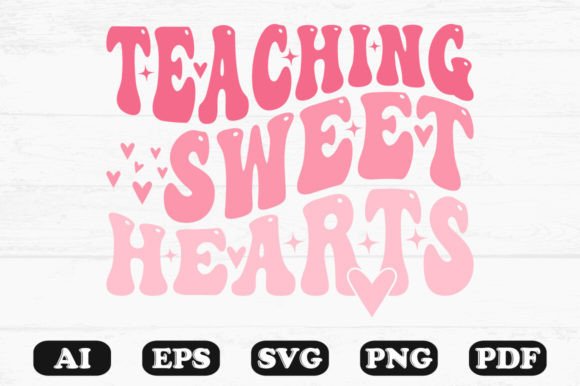 Teaching Sweethearts Retro Wavy SVG for Crafts & Graphics